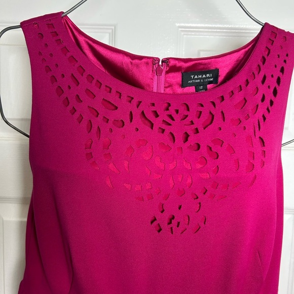 Tahari Pink Halter Sheath Cocktail Dress - Picture 2 of 5